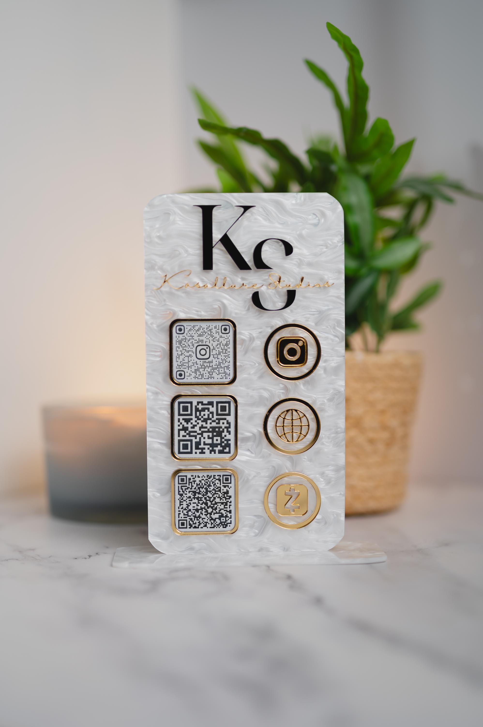 Custom Acrylic QR Code Sign | Minimal Business Display for Pop-ups ...