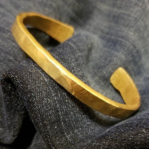 Brass Bracelet Men Gold Cuff Bracelet Mens Brass Bracelet Etsy