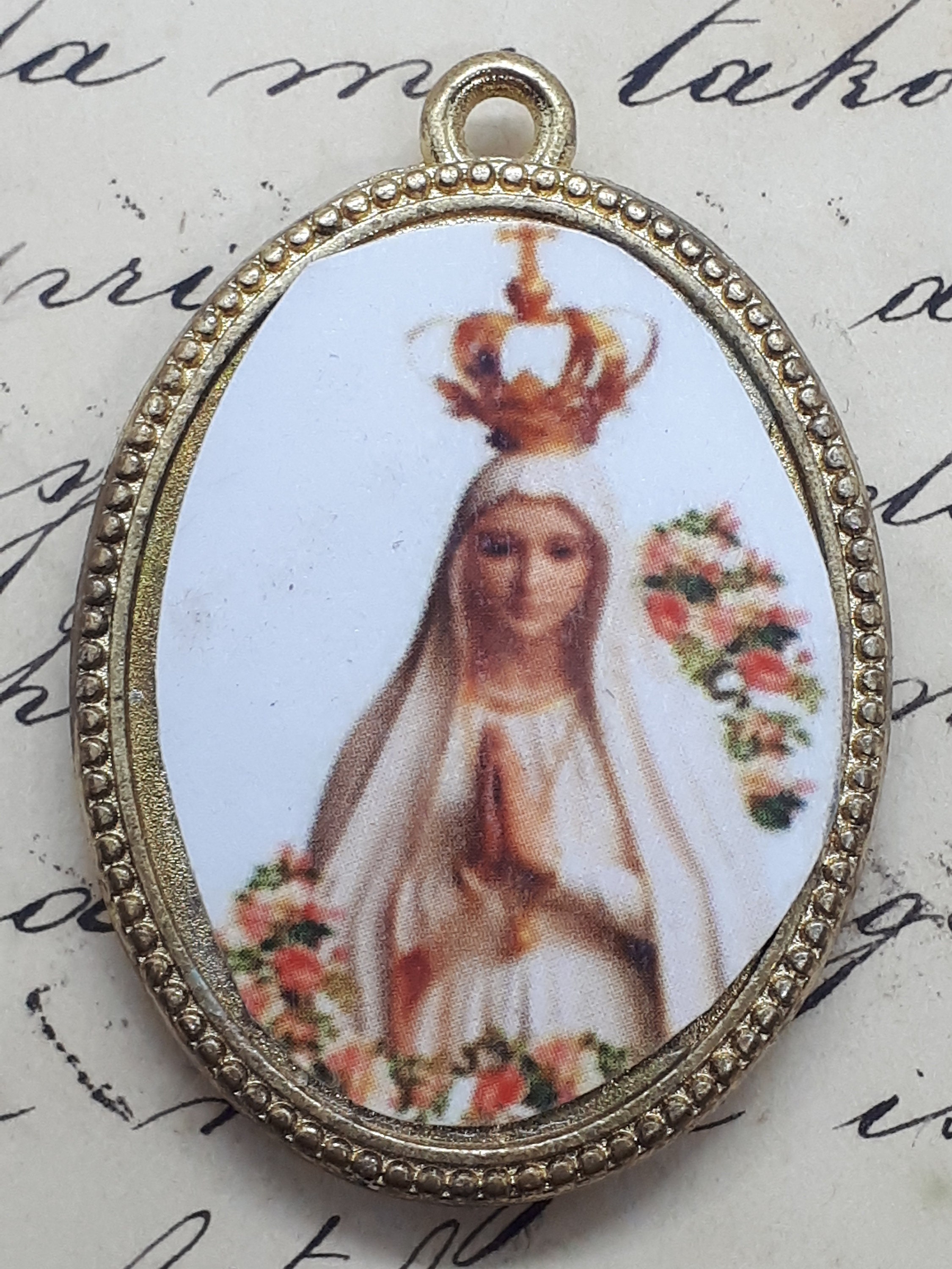 Blessed Virgin Mary Vintage Catholic Medallion Etsy