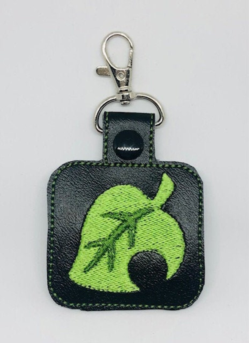 Fossil or Bell Bag Animal Crossing ACNH Snap Tab Keychain Leaf