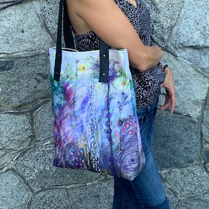 Original Bird Art Print Canvas Tote, Beach Bag, School Book Bag, Stylish Designer Purse, Funky Art Bag, 2 Styles Available - Basic & Urban