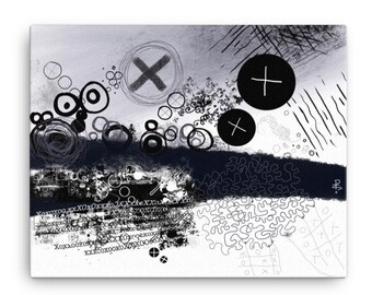 XOXO Leinwand Kunstdruck - Funky Hugs & Kisses Wall Art - Xs and Os Wanddekoration - Museum Qualität Leinwand Kunstdruck
