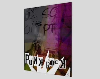 Punk Rock Girl Poster, 80s Graffiti Poster, Punk Band Poster, Distressed Grunge Graffiti Art, Fan Zine Style