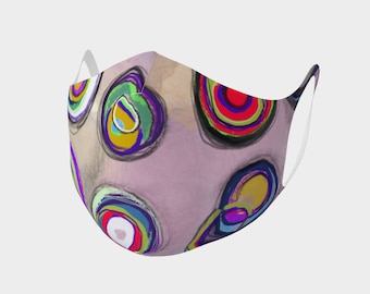 Polka Dots One Piece Face Mask, Stretchy Laser Cut Mask, Comfortable Simple Double Knit Mask, Original Vibrant Colorful Art Printed