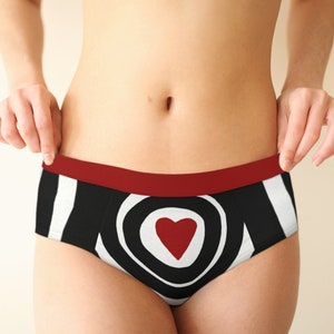 Valentines Day Cute Sexy Undies - Heart Bullseye Cheeky Valentines Briefs For Her - Girlfriend, Wife Fun Valentines Anniversary Love Gift