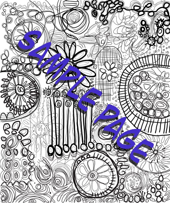 Spring Doodle Coloring Page Original Art Printable Digital | Etsy