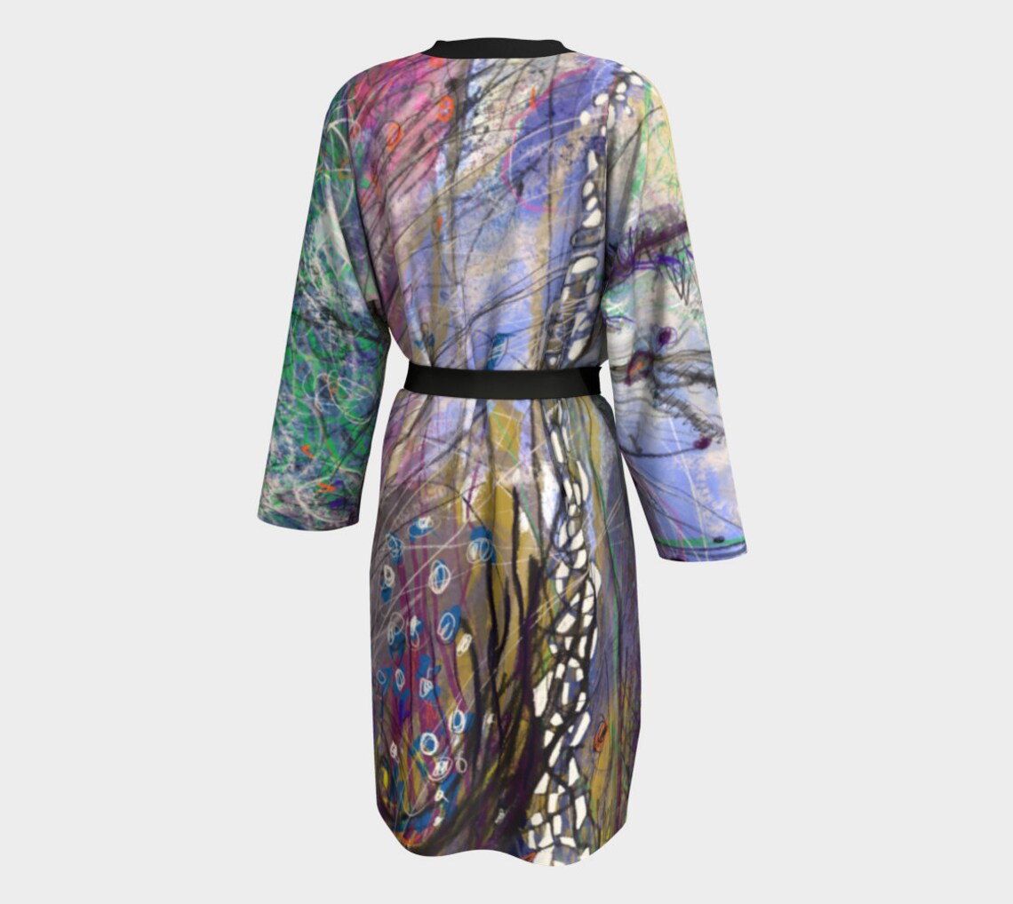 Original Art Printed Luxurious Robe Soft Flowing Colorful Etsy