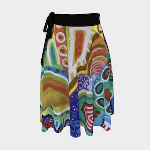 Uzuri Wrap Skirt - Original African Inspired Printed Wrap Skirt - Colorful Tribal Design - One Size Fits All - Summer Patio Attire