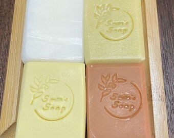 Mini Soap sampler set| Organic Soap Gift set of 4|  Eco-Friendly Plant based Wellness Gift|  Bath & Beauty Gift| Best Friend Pampering Gift