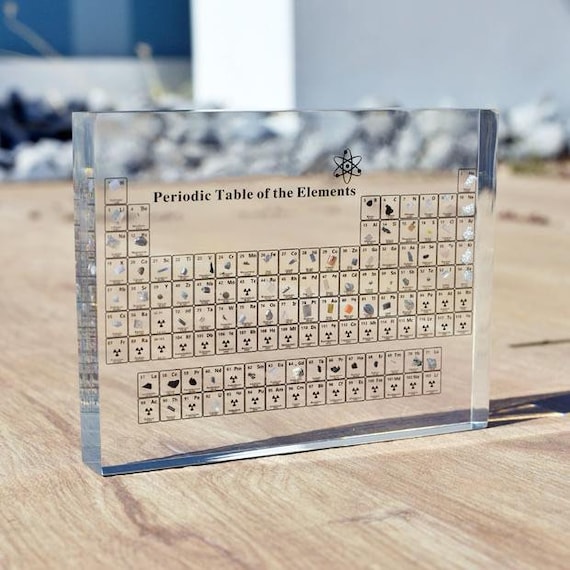 Periodic Table With Real Elements Display Chemistry Lovers - Etsy