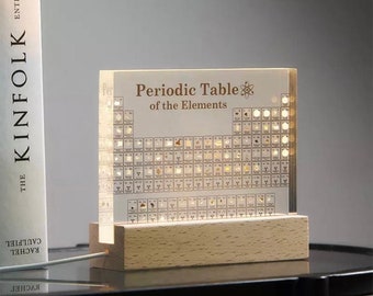 Acrylic Periodic table with real elements display, chemistry lover gift, real chemical elements, perfect gift for chemistry teacher