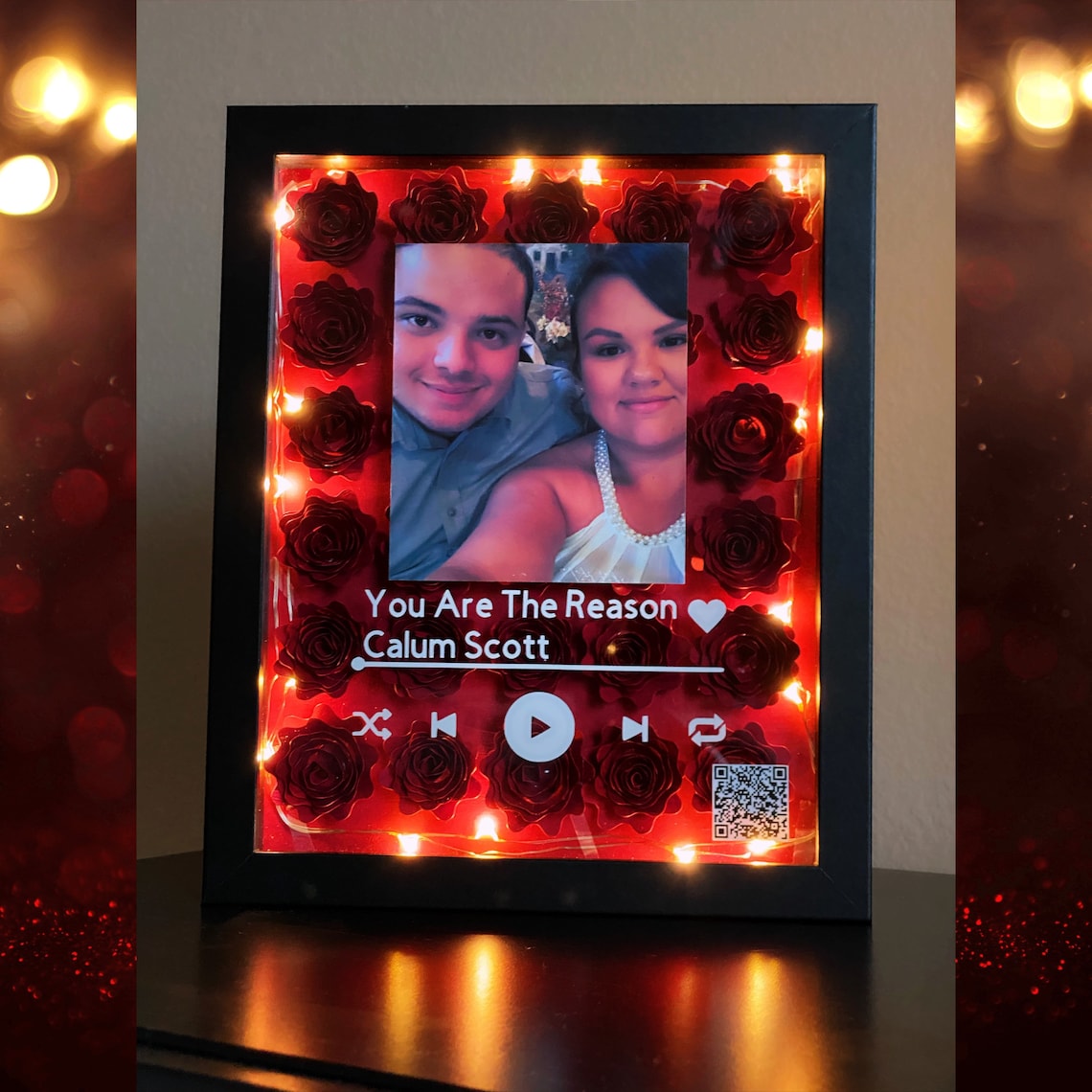 Personalized Shadow Box with Lights Music Shadow Box Spotify Etsy