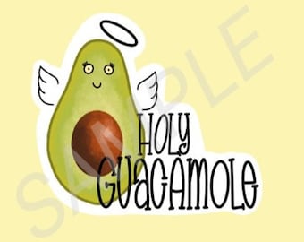 Holy Guacamole water bottle, laptop sticker decal