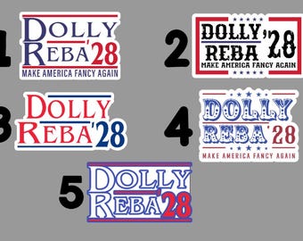 Dolly Reba 2028 water bottle, laptop sticker decal