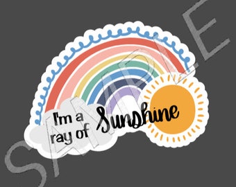 I'm a Ray of Sunshine water bottle, laptop sticker decal
