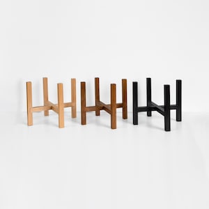 Wooden Plant Stand for pots up to 12 cm - available in 3 wood colours | Mid Century Modern