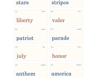 Vintage PATRIOTIC Flashcards - Digital Collage Sheet - Instant PDF | JPEG Download - Scrapbooking - Crafting - 300ppi