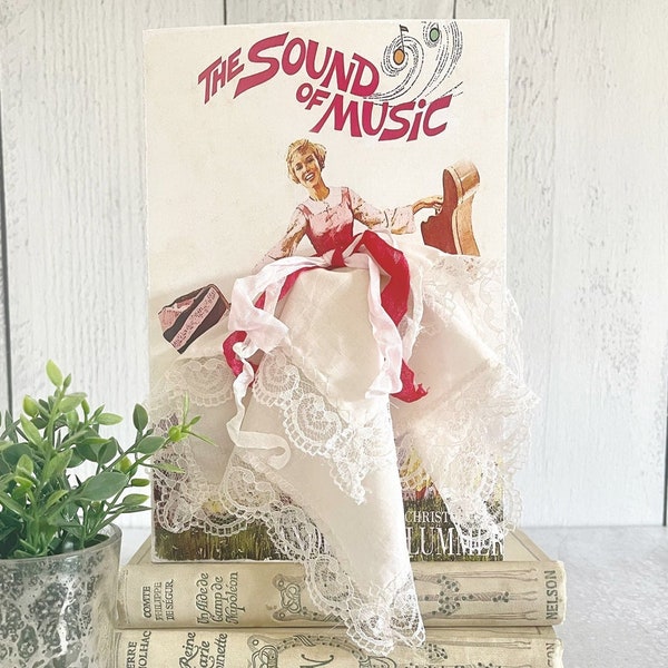 The Sound of Music Movie Poster Greeting Card with Ivory Handkerchief | Hanky - Envelope Included