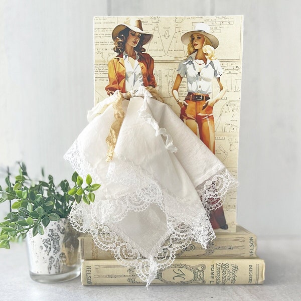 Prettie Vintage Western Fashion Greeting Card with Handkerchief | Hanky - Envelope Included