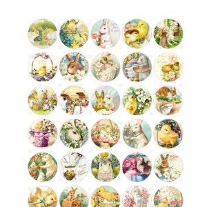 Vintage Victorian EASTER | 1.5" Digital Collage Sheet - Instant PDF | JPEG Download - Scrapbooking - Crafting - 300ppi