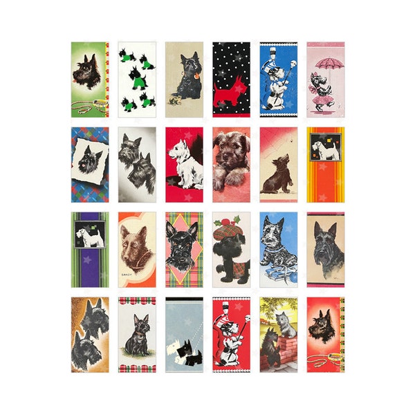 Vintage SCOTTIE Dog Playing Cards - Digital Collage Sheet - Instant PDF | JPEG Download - Scrapbooking - Crafting - 300ppi