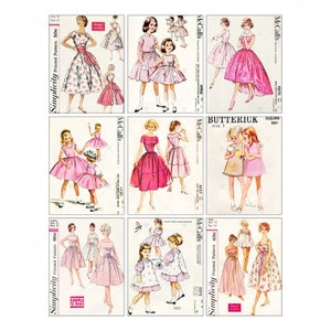 PRETTIE Pink Dress Pattern Covers - Digital Collage Sheet - Instant PDF | JPEG Download - Scrapbooking - Crafting - 300ppi