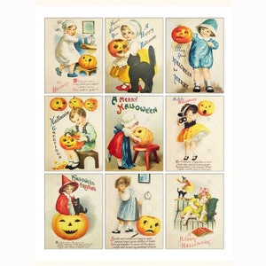 Vintage Victorian Halloween Kids - ATC - Digital Collage Sheet - Instant PDF | JPEG Download - Scrapbooking - Crafting - 300ppi