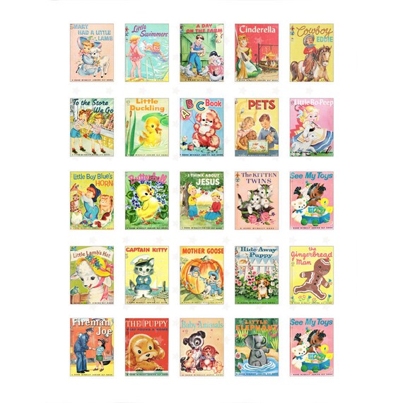 Vintage Rand Mcnally Elf Story Book Covers 30 X 40mm Digital.