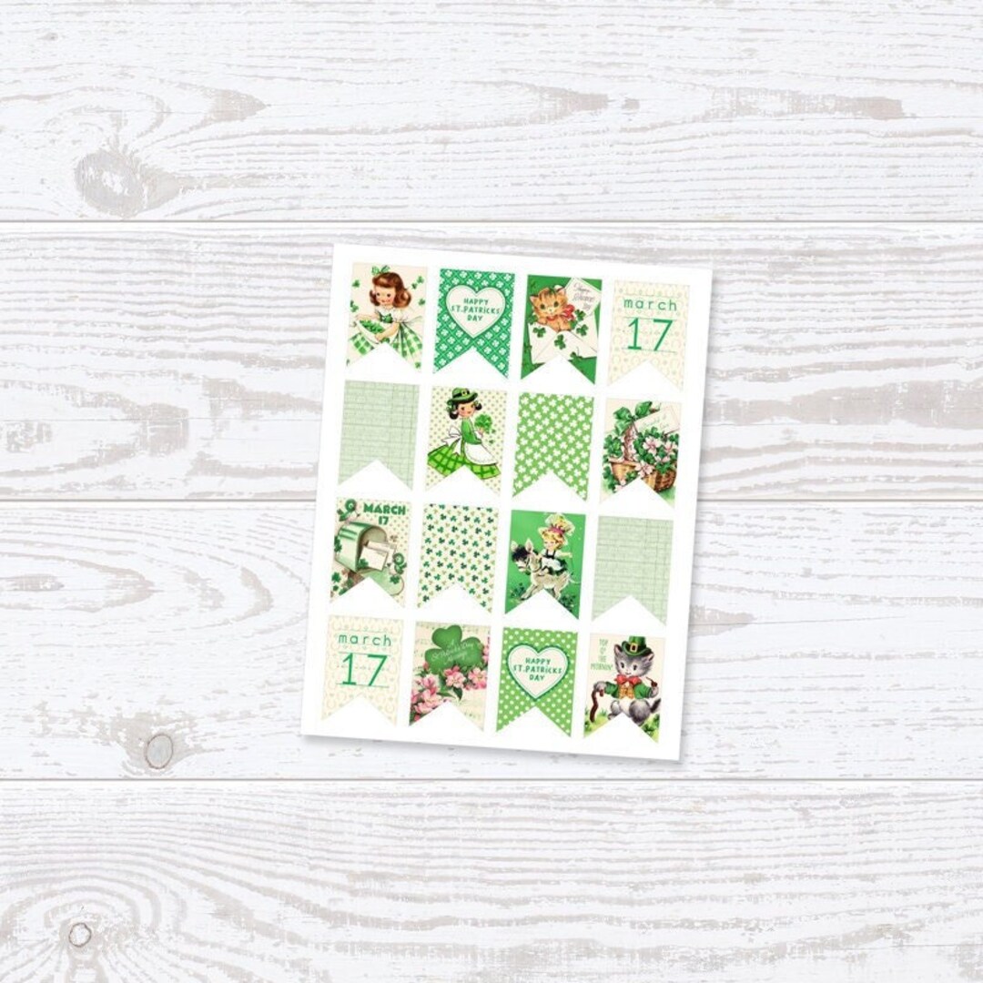 St. Patrick's Day Printable Banner Digital Collage Sheet Instant PDF ...