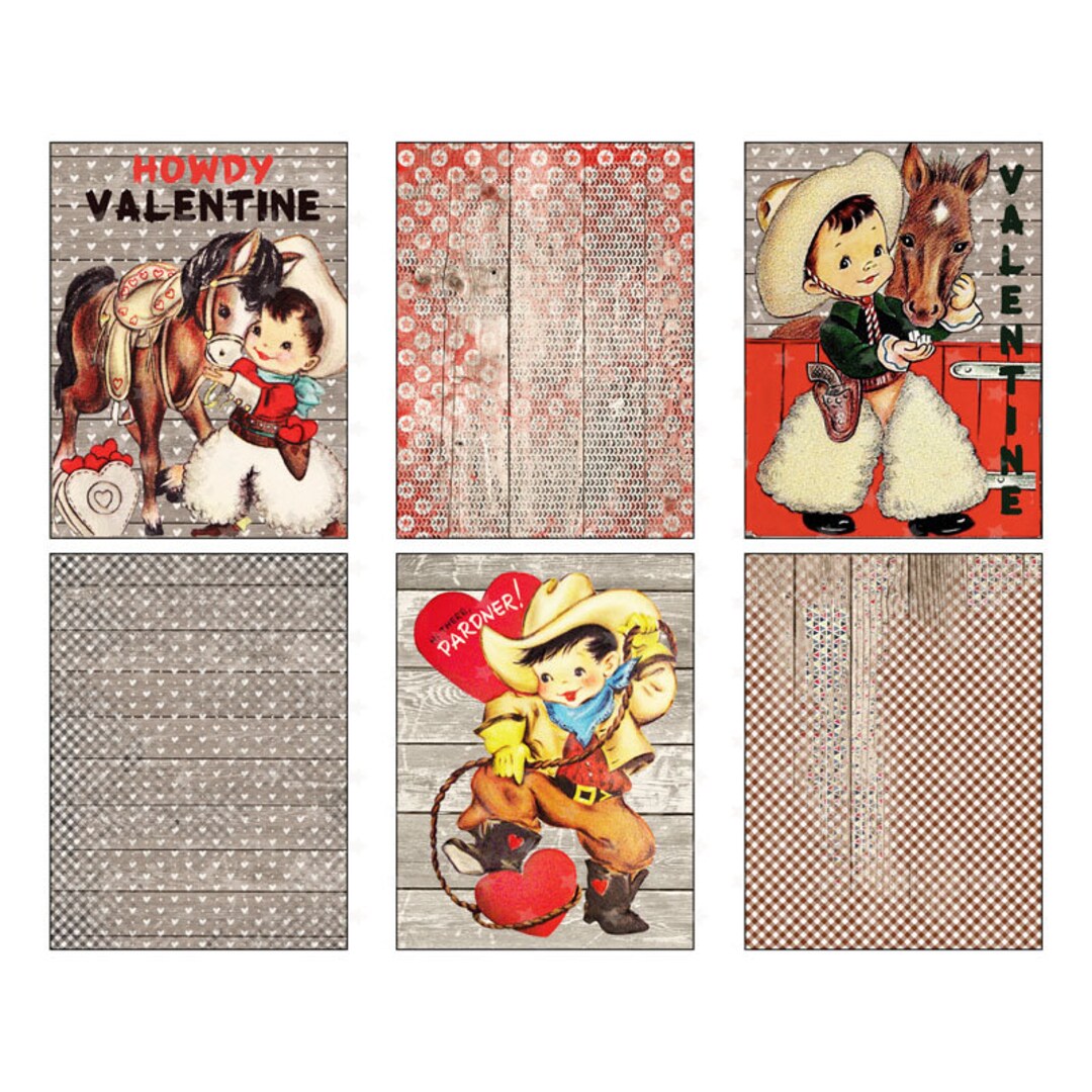 vintage-cowboy-valentine-cards-journaling-digital-collage-sheet-instant-pdf-jpeg-download
