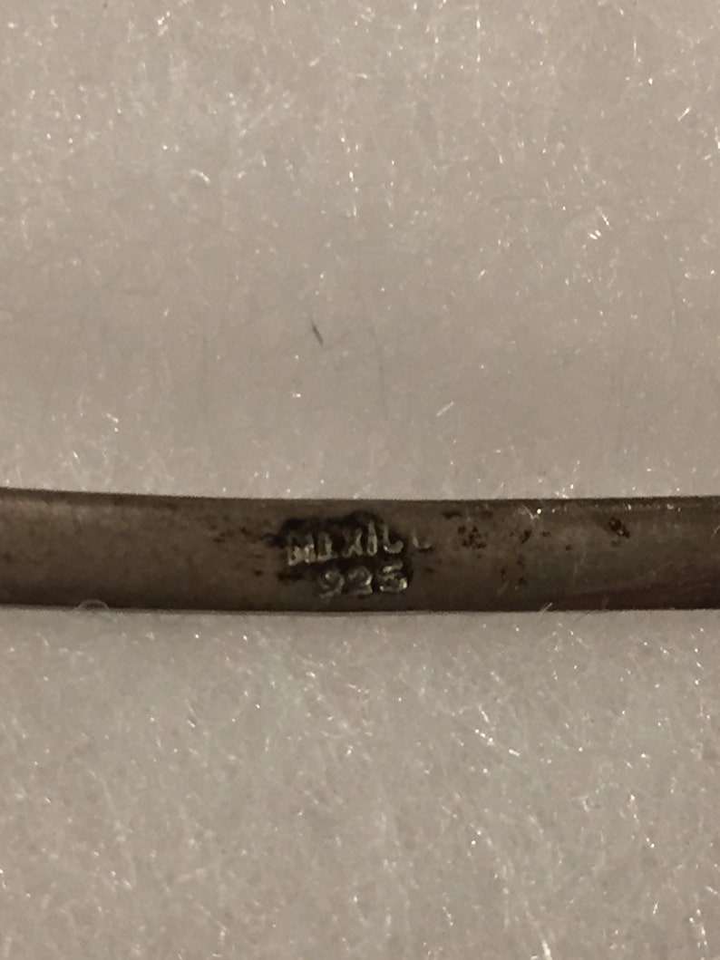 Collar de plata de ley 925 con ágata y colgante hecho a mano de México vintage imagen 4