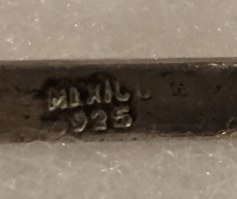 Collar de plata de ley 925 con ágata y colgante hecho a mano de México vintage imagen 5