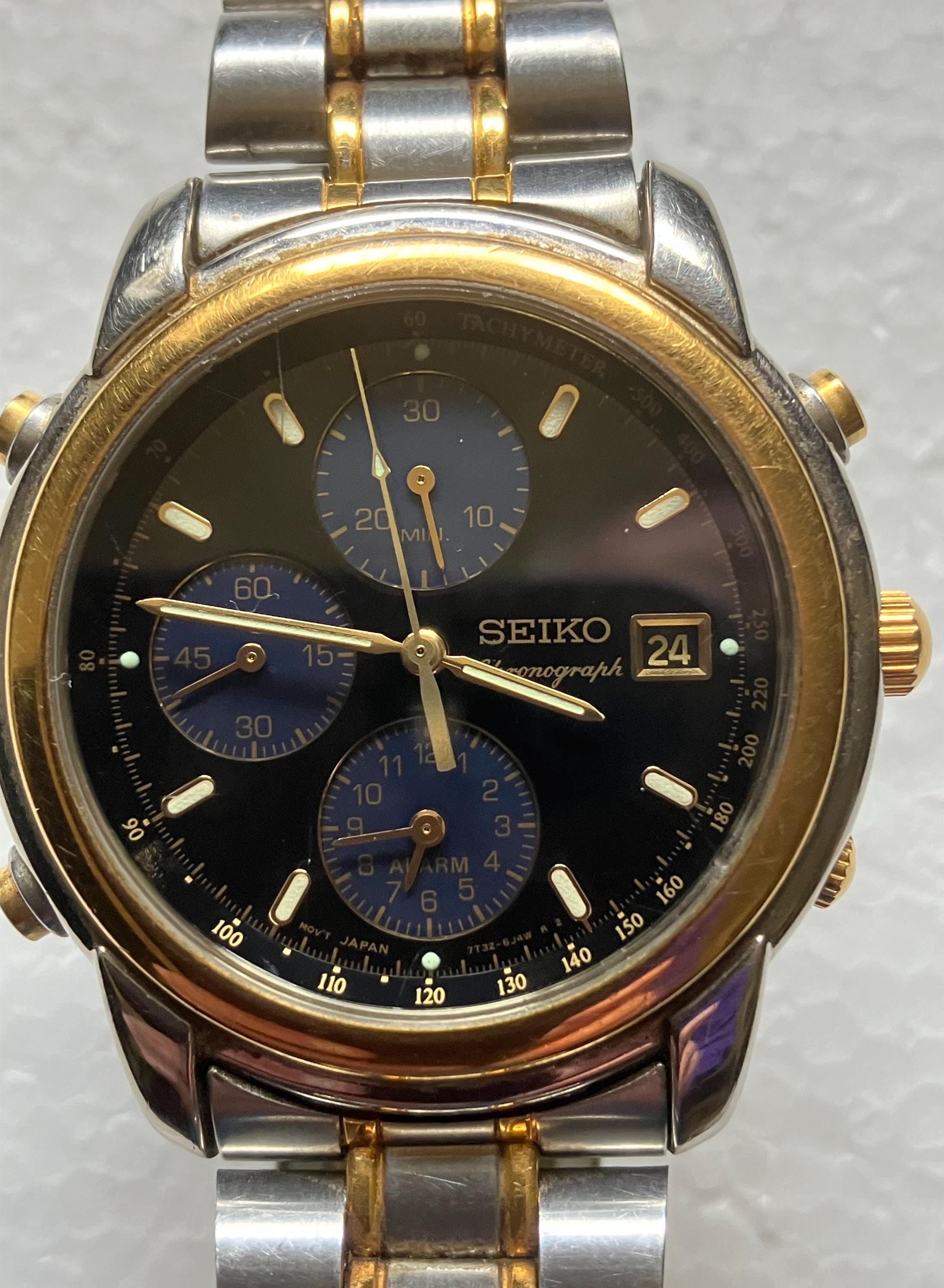 Vintage 1996 Seiko Premier Chronograph Wrist Watch With Original