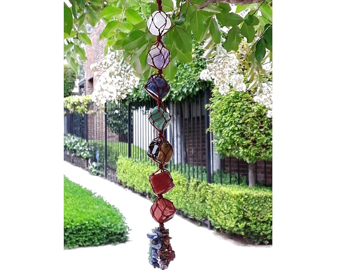 7 Chakras Crystal Hanging | Healing Crystals Hanging  | Seven Chakras Art | Healing Crystals | Good Luck Charm | Zen Gift