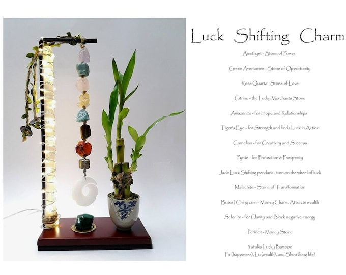3 pcs Lucky Bamboo & Crystal Prosperity Lucky Charm with LED Lights. Turn on Your Power of Luck. Brings Good Vibes and Good Fortune to 2022