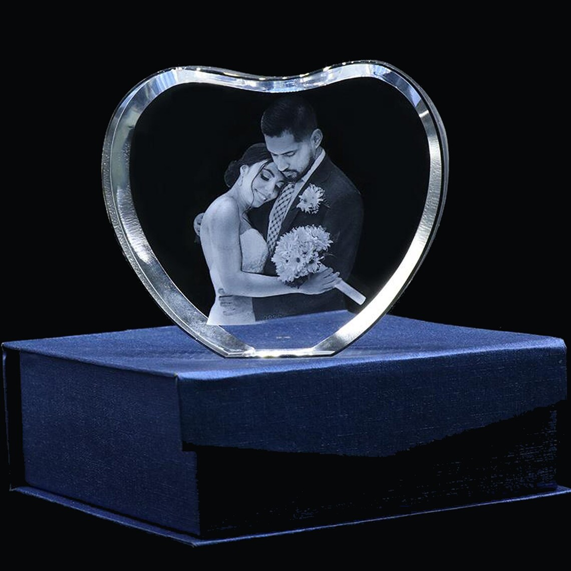 Photo Engraved Wedding Gifts Laser Engraved 3D Crystal Etsy