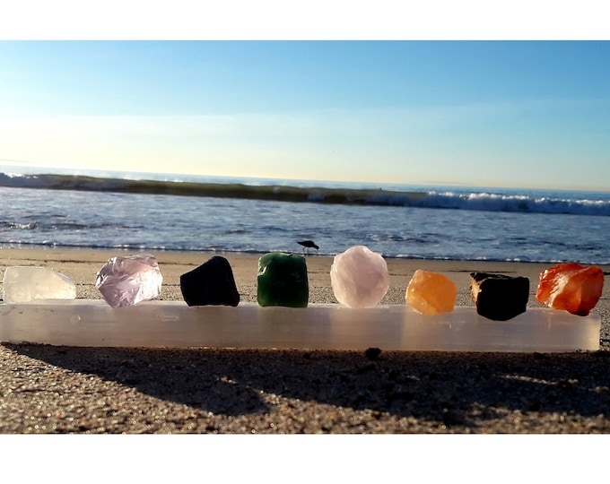 Restore, Heal & Rebuild. Open your soul for the light of Hope, Love and Opportunity. 8 Crystals and extra Long 10" Selenite Charging Station
