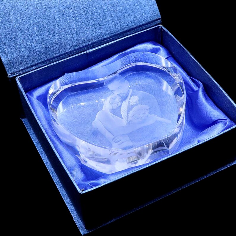 Photo Engraved Wedding Gifts Laser Engraved 3D Crystal Etsy