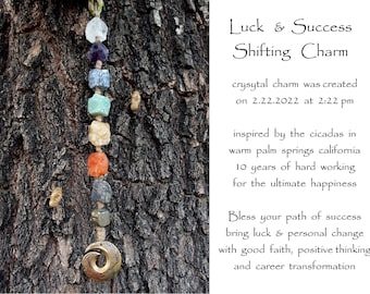 Luck & Success Shifting Crystal Charm | Crystal Protection Charm | Boho Wall Hanging | Car Rear View Mirror Hanging | Personalized Boho Gift