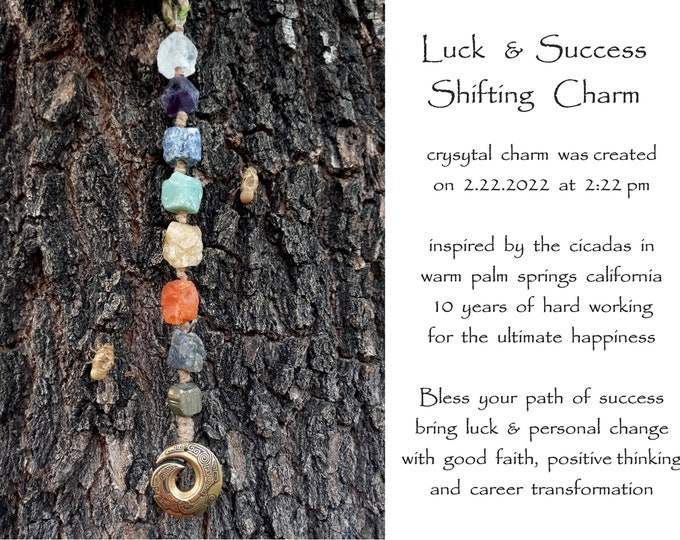 Luck & Success Shifting Crystal Charm | Crystal Protection Charm | Boho Wall Hanging | Car Rear View Mirror Hanging | Personalized Boho Gift