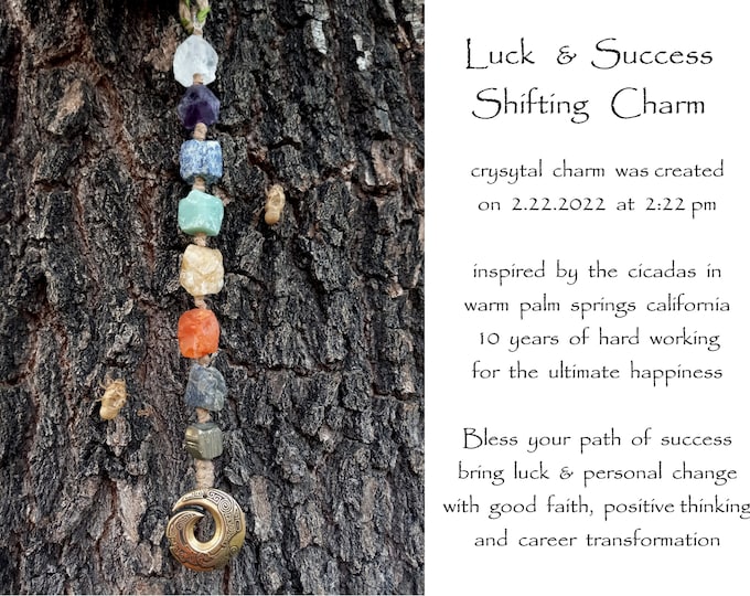 Luck & Success Shifting Crystal Charm | Crystal Protection Charm | Boho Wall Hanging | Car Rear View Mirror Hanging | Personalized Boho Gift