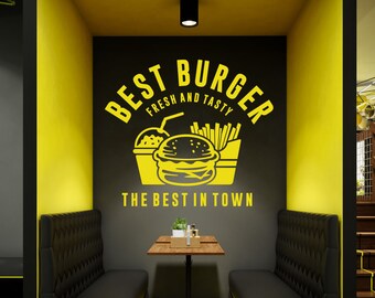 Burger bar wall sticker food restaurant cafe takeaway graphics decal art mt6 Burger bar wall sticker food restaurant cafe takeaway graphics decal art mt6