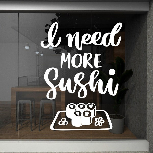 Sushi Bar Wall Decal Sushi Wall Sticker Sushi Wall Art Asian Food Decal Vinyl Letter Japan Food Decal Restaurant Decal Bar Design COK0109