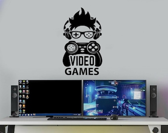 Video Games Wall Decal,Gaming Room Wall Decor,Game Wall Art,Game Wall Sticker,Game Wall Decal,Game Quotes,Window Sticker,Vinyl Letter GM0010