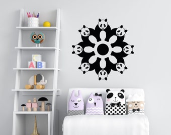 Panda Wall Decal Panda Wall Art Panda Wall Décor Panda Vinyl Sticker Panda Decal Nursery Amazing Animal Kids Décalque Panda Wall Sticker PN0023