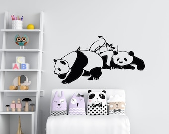 Panda Wall Decal Panda Wall Art Panda Wall Décor Panda Vinyl Sticker Panda Decal Nursery Amazing Animal Kids Décalque Panda Wall Sticker PN0025