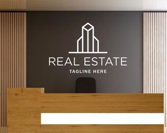 Wall Decal Sticker - "Rent Realtor Real Estate Agency" Home Decor Vinyl Mural, Large Size, Black