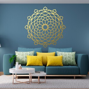 Calcomanía de pared de mandala, arte de pared de mandala, pegatina de pared para habitación, pegatina de ventana de mandala, pegatina de pared de mandala, calcomanía de meditación de letras de vinilo ML0072