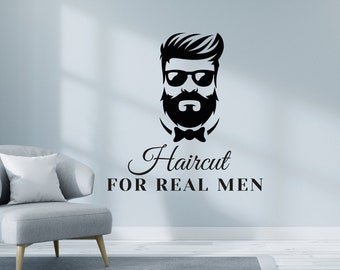 Barber Shop Window Stickers Front Salon Sign Wall Decal Modern Hairdresser Style 