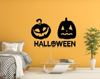 Halloween Decal Scary Decal Happy Halloween Decal Halloween Wall Art Haunted House Decal Bat Decal Halloween Pumpkin Decal HE0032